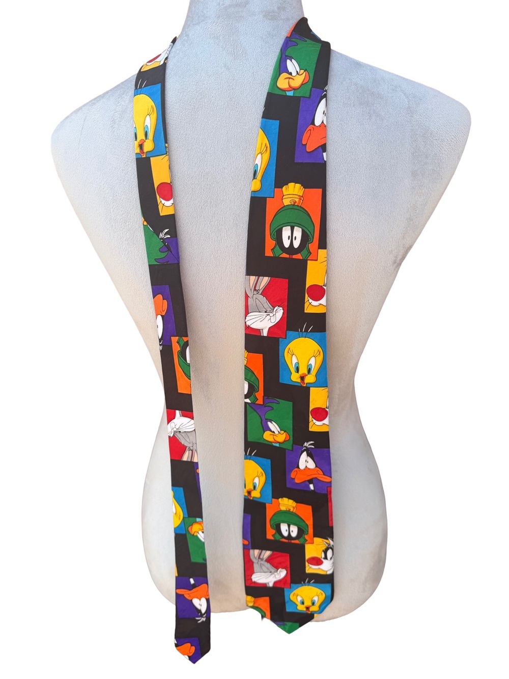 Looney Tunes Characters Tie Fun Playful Mens 1993 Warner Bros Party Fun